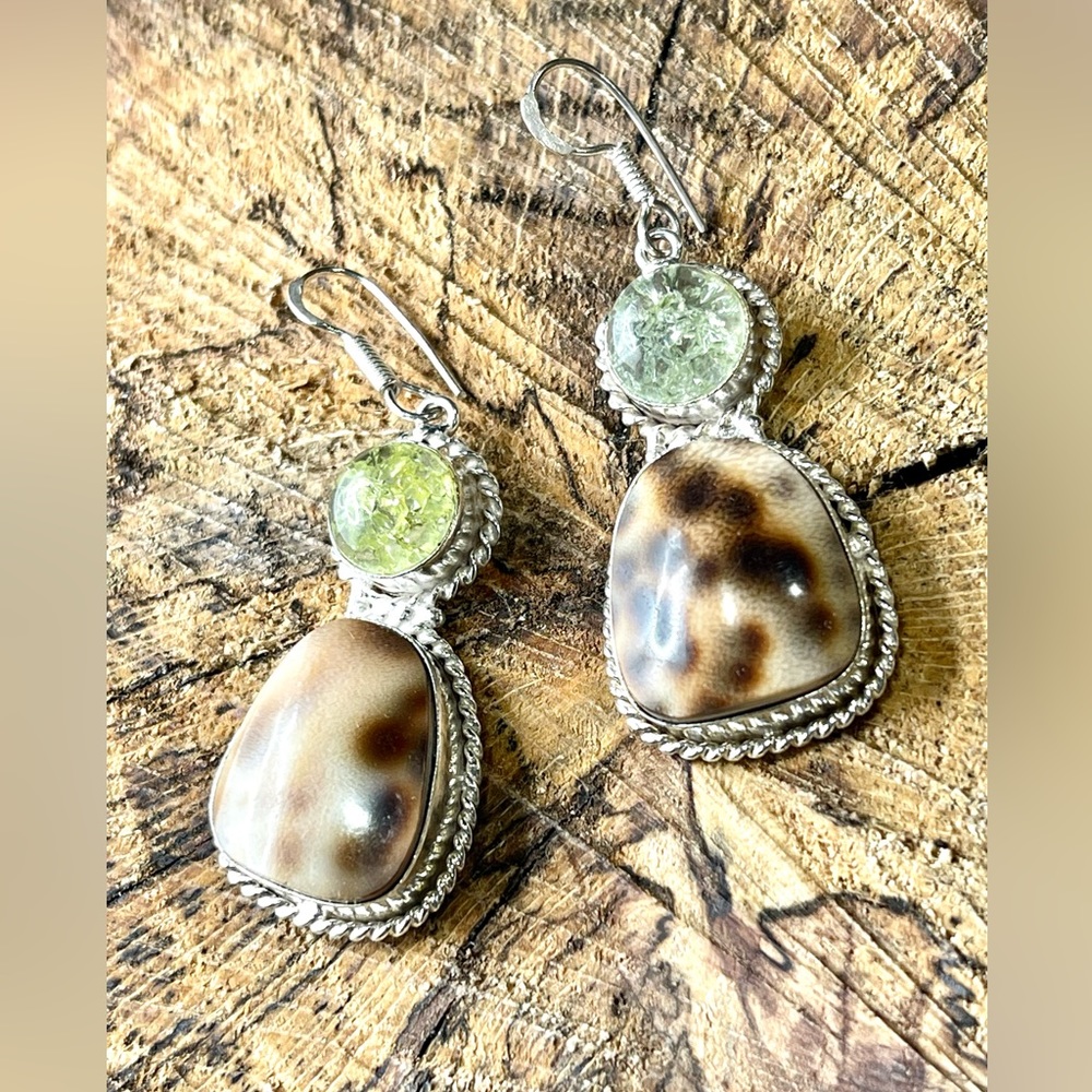 Cowrie Shell Earrings 2 1/4”